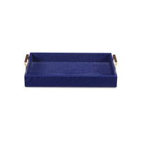 Royal Blue Wooden Tray with Gold Handles