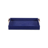 Royal Blue Wooden Tray with Gold Handles