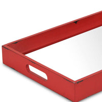 Red Wooden Mirrored Serving Tray