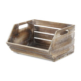 Distressed Gray Wooden Storage Box