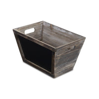 Rustic Wooden Storage Box with Chalkboard