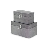 Set of Two Gray Wooden Boxes