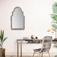 Vintage Curved Gray Wall Mirror