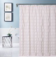 Pale Pink Modern Striped Crinkle Shower Curtain