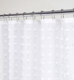 White Puff Sheer Shower Curtain