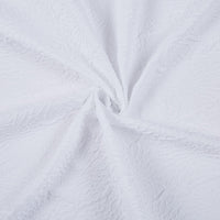 White Floral Puckered Shower Curtain