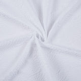 White Floral Puckered Shower Curtain