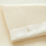 Ivory Sheer and Grid Shower Curtain and Liner Set