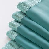 Teal Sheer and Grid Shower Curtain and Liner Set