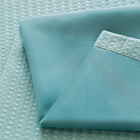 Teal Sheer and Grid Shower Curtain and Liner Set
