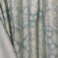 Teal and Cream Medallion Lattice Shower Curtain
