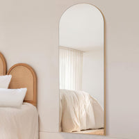 Arched Gold Standing Mirror