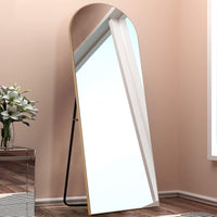 Arched Gold Standing Mirror