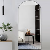 Black Arched Mirror with Stand