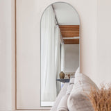 Arched Gold Standing Mirror
