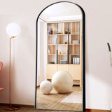 Black Arched Standing Mirror