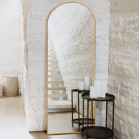 Gold Arched Full-length Standing Mirror