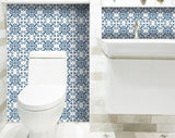 5" X 5" Teal And White Mosaic Peel And Stick Removable Tiles