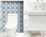 5" X 5" Teal And White Mosaic Peel And Stick Removable Tiles