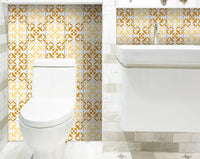4" X 4" Golden Yellow Retro Peel And Stick Removable Tiles