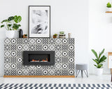 5" X 5" Black and White Multi  Peel and Stick Removable Tiles