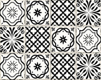 7" X 7" Black and White Multi  Peel and Stick Removable Tiles