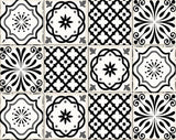 8" X 8" Black and White Multi Peel and Stick Removable Tiles