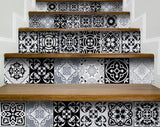 4" X 4" Black White and Gray Mosaic Peel and Stick Tiles