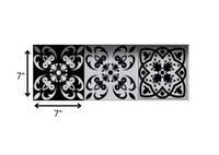 7" X 7" Black White and Gray Mosaic Peel and Stick Tiles
