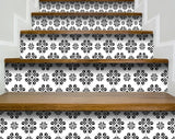 4" X 4" Black and White Daisy Peel and Stick Removable Tiles