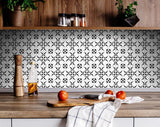 4" X 4" Black and White Delia Peel and Stick Removable Tiles