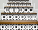 4" X 4" Black and White Delia Peel and Stick Removable Tiles