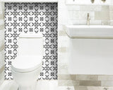 4" X 4" Black and White Delia Peel and Stick Removable Tiles