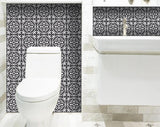 6" X 6" Tulipa Gray and White Peel and Stick Removable Tiles