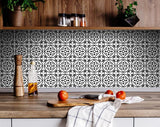 6" X 6" Tulipa White and Gray Peel and Stick Removable Tiles