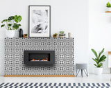 6" X 6" Tulipa White and Gray Peel and Stick Removable Tiles