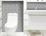 7" X 7" Tulipa White and Gray Peel and Stick Removable Tiles