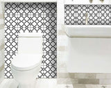 6" X 6" Black and White Quatrefoil Peel and Stick Tiles