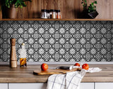 4" X 4" Black and White Roka Peel and Stick Removable Tiles