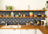 5" X 5" Black and White Roka Peel and Stick Removable Tiles