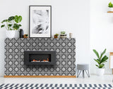 8" X 8" Black and White Roka Peel and Stick Removable Tiles