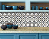 6" X 6" Black and White Rolla Peel and Stick Removable Tiles