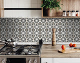 6" X 6" Black and White Flo Peel and Stick Removable Tiles