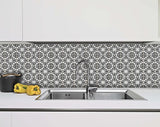 6" X 6" Black and White Flo Peel and Stick Removable Tiles
