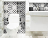 8" X 8" Black White and Gray Bella Peel and Stick Tiles