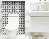 4" X 4" Black and White Gerber Peel and Stick Removable Tiles