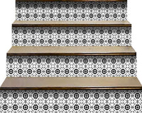 4" X 4" Black and White Gerber Peel and Stick Removable Tiles