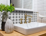 6" X 6" Black and White Gerber Peel and Stick Removable Tiles