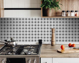 8" X 8" Black and White Gerber Peel and Stick Removable Tiles