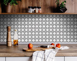 6" X 6" Black and White Quattra Peel and Stick Removable Tiles